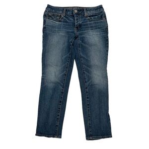 American Eagle Boy Crop Stretch Button Fly Jeans Size 30 Women’s